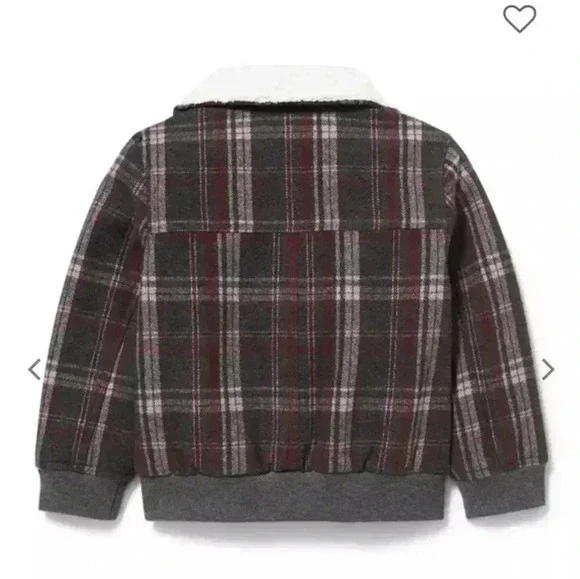 🌟 NWT Janie and Jack plaid sherpa collar bomber jacket 18-24m - Picture 2 of 7
